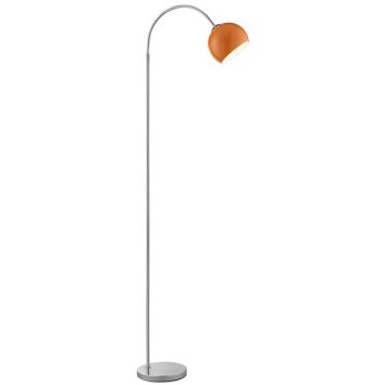 Brilliant Leuchten Lámpara de arco Helen moderna con pantalla semiesférica naranja