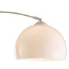 Brilliant lámpara de arco Vessa, estructura beige y pantalla blanca, foco orientable