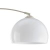 Brilliant lámpara de arco Vessa, estructura beige y pantalla blanca, foco orientable