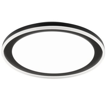 Brilliant plafón LED Pederson, plano y redondo, negro, color ajustable 2700-6500 Kelvin