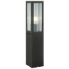 Brilliant Baliza de exterior Getta con cabezal rectangular moderno de vidrio estriado