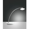 Fabas Luce Hale Lámpara de Mesa LED Cromo, Blanca, 1 luz