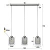 Hoefhaven Lámpara Colgante Acero bruñido, 3 luces