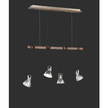 Trio-Leuchten Timber Lámpara Colgante Madera oscura, 4 luces