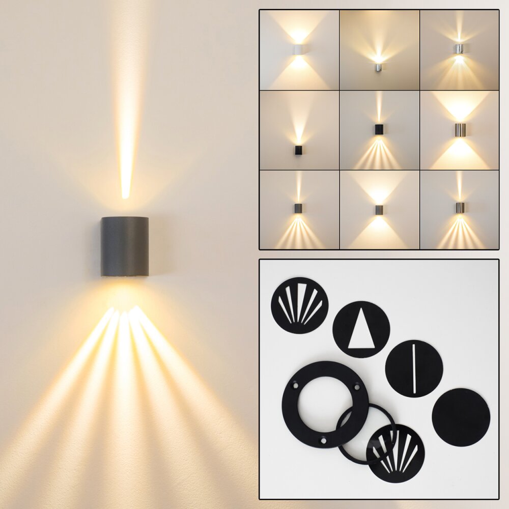 Mora Aplique para exterior LED Gris, 2 luces main product photo
