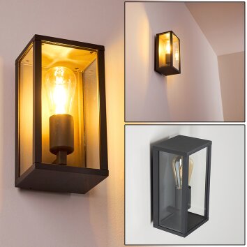 Kiwalik Aplique para exterior Negro, 1 luz