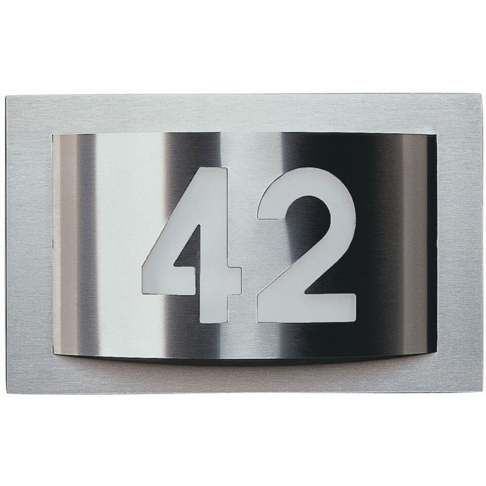 Albert 6002 Número de casa iluminado Acero inoxidable, 1 luz main product photo