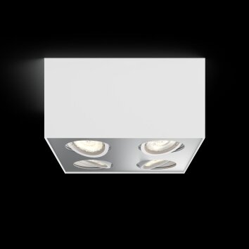 Philips Box Lámpara de Techo LED Blanca, 4 luces
