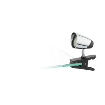 Eglo MONCALVIO Lámpara con pinza LED Cromo, Negro, 1 luz
