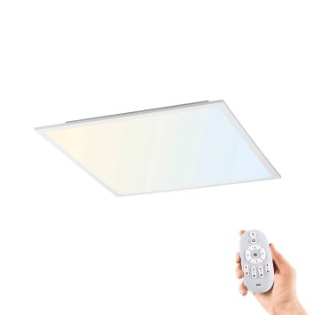 Leuchten-Direkt FLAT Lámpara de techo LED Blanca, 1 luz, Mando a distancia