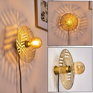 Ruanda Aplique dorado, Latón, 1 luz