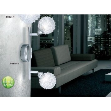 Globo ORINA Proyector Cromo, Blanca, 2 luces