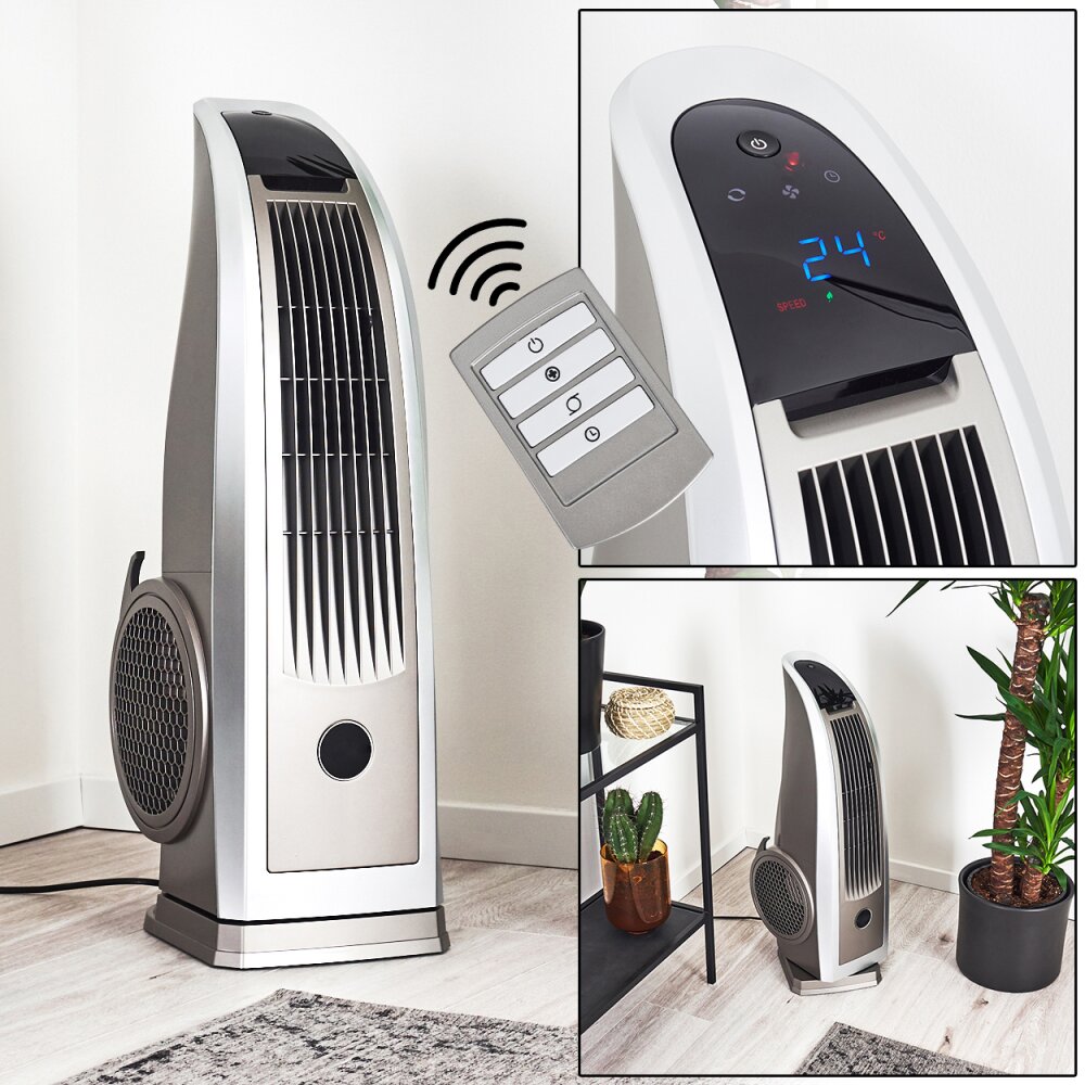 Benidorm Ventilador Negro, Plata, Mando a distancia main product photo