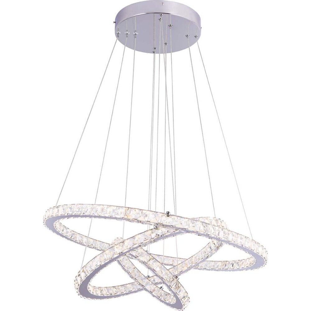 Globo MARILYN I Lámpara Colgante Cromo, Aspecto de cristal, 1 luz, Mando a distancia main product photo