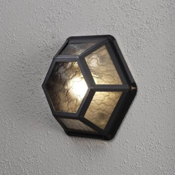 Konstsmide Castor Lámpara de techo o pared Negro, 1 luz