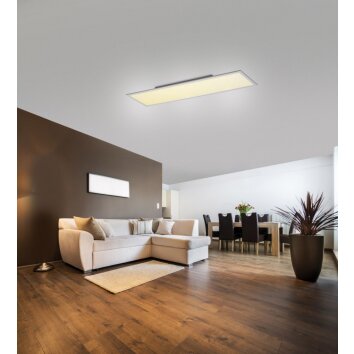 Leuchten-Direkt FLAT Lámpara de techo LED Blanca, 1 luz, Mando a distancia