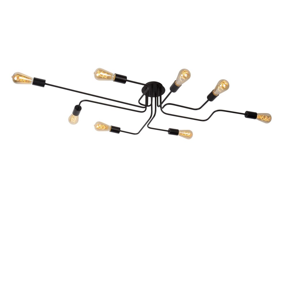 Lucide LESTER Lámpara de Techo Negro, 8 luces main product photo