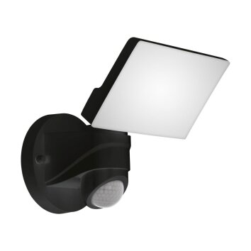 EGLO PAGINO Aplique LED Negro, 1 luz, Sensor de movimiento