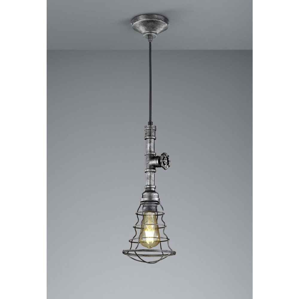 Trio-Leuchten Gotham Lámpara Colgante marrón oscuro, Plata, 1 luz main product photo