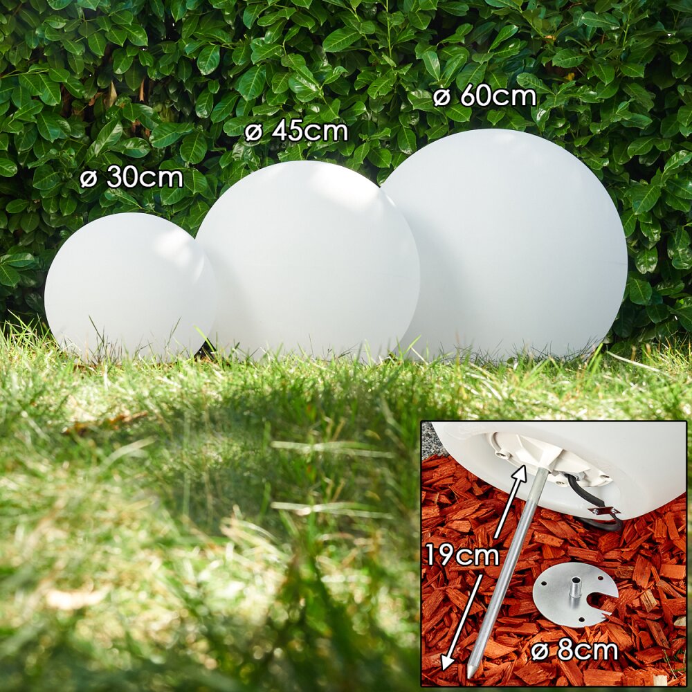 Bolas luminosas para exterior Arslev Blanca, 3 luces main product photo