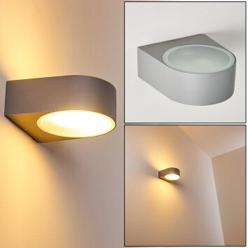 Haderslev Aplique para exterior Gris, 1 luz