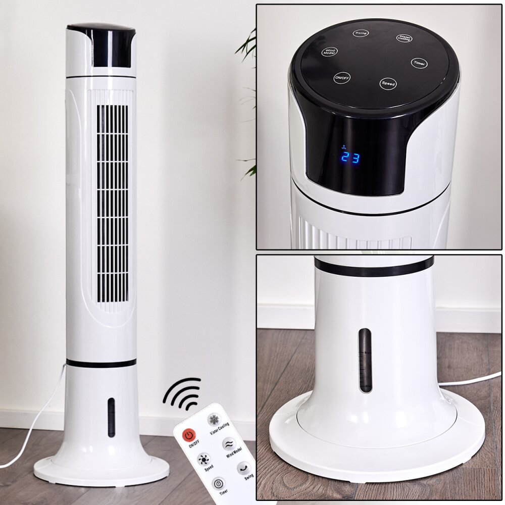 Urbino Tower Ventilador de pie Negro, Blanca, Mando a distancia main product photo