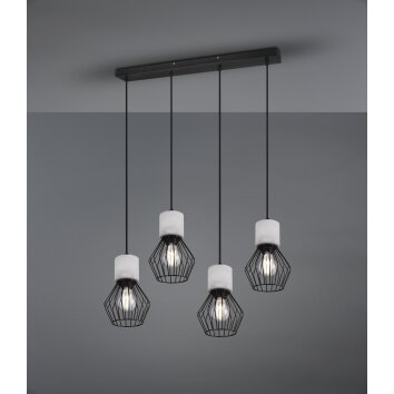Trio Jamiro Lámpara Colgante Negro, 4 luces