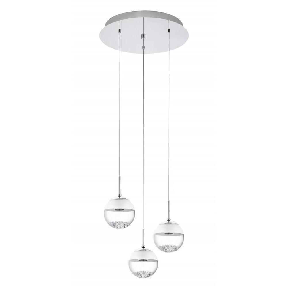 Eglo MONTEFIO 1 Lámpara colgante LED Cromo, Aspecto de cristal, 3 luces main product photo