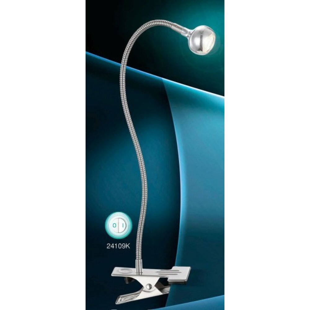 Globo SERPENT Foco con pinza LED Níquel-mate, 1 luz main product photo