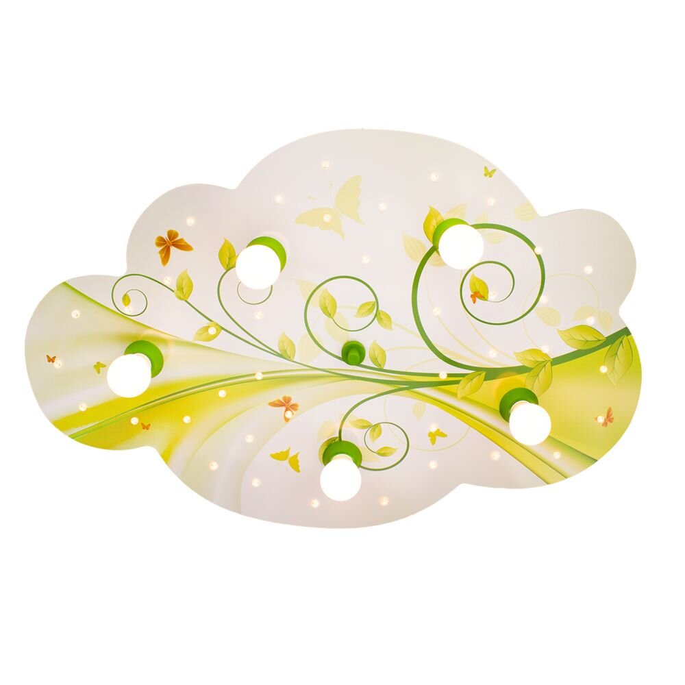Elobra WOLKE BLUME-PHANTASIE Aplique Amarillo, Verde, 5 luces main product photo