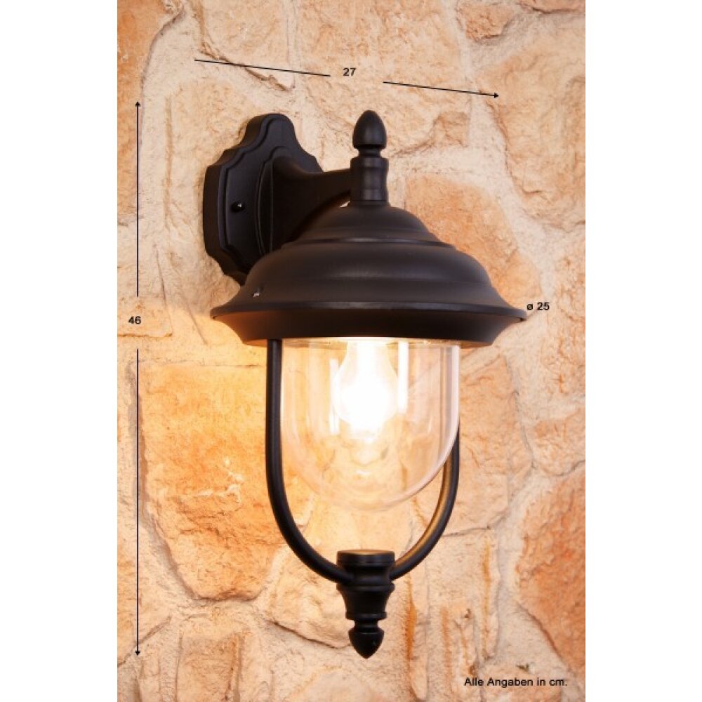 Konstsmide PARMA Aplique Negro, Transparente, claro, 1 luz main product photo