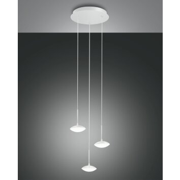 Fabas Luce Hale Lámpara Colgante LED Blanca, 3 luces