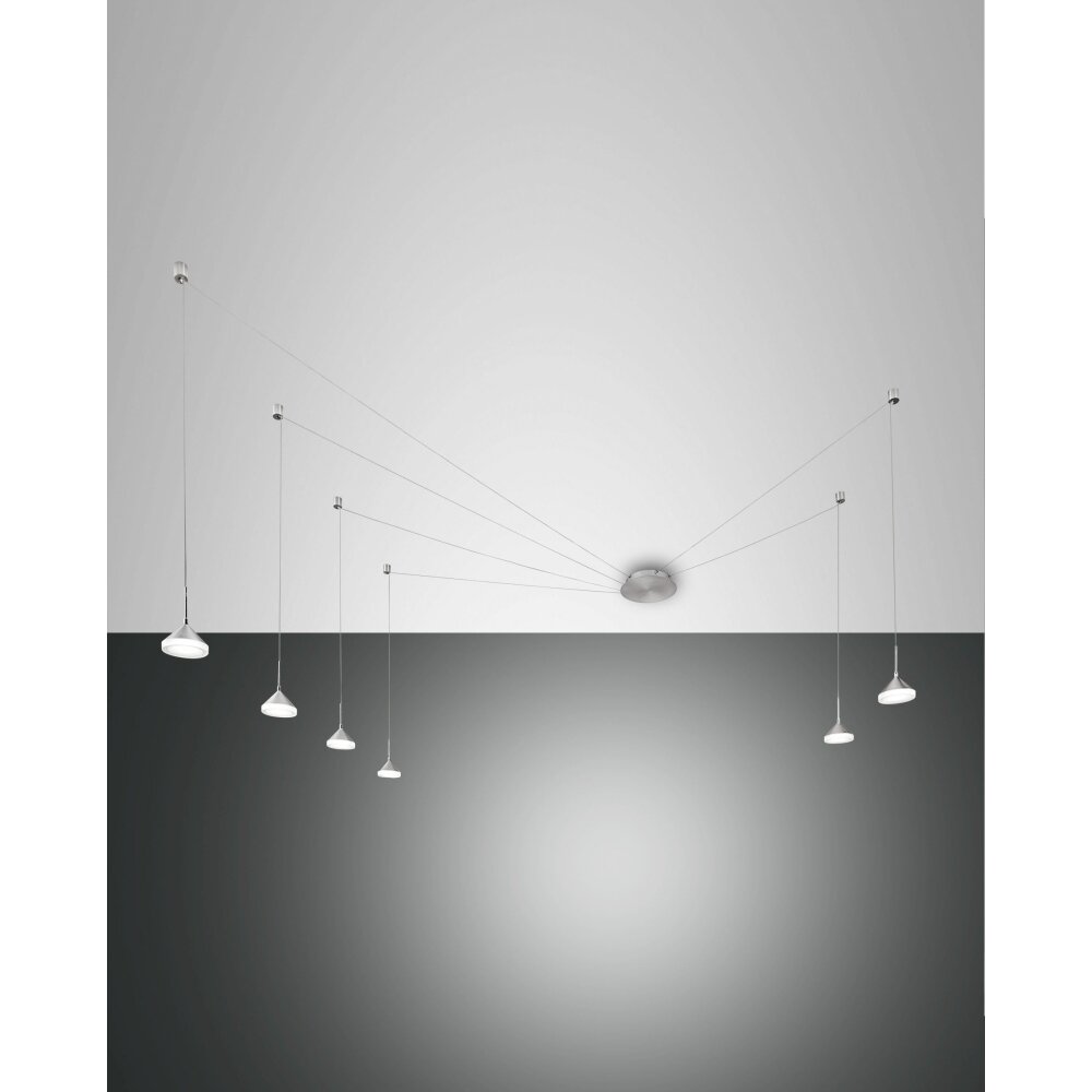 Fabas Luce Isabella Lámpara Colgante LED Cromo, Níquel-mate, 6 luces main product photo