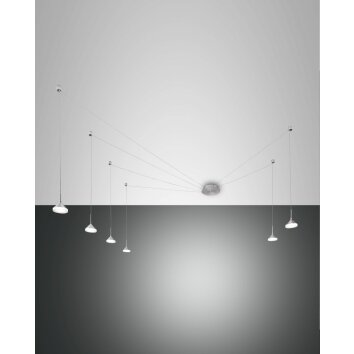 Fabas Luce Isabella Lámpara Colgante LED Cromo, Níquel-mate, 6 luces