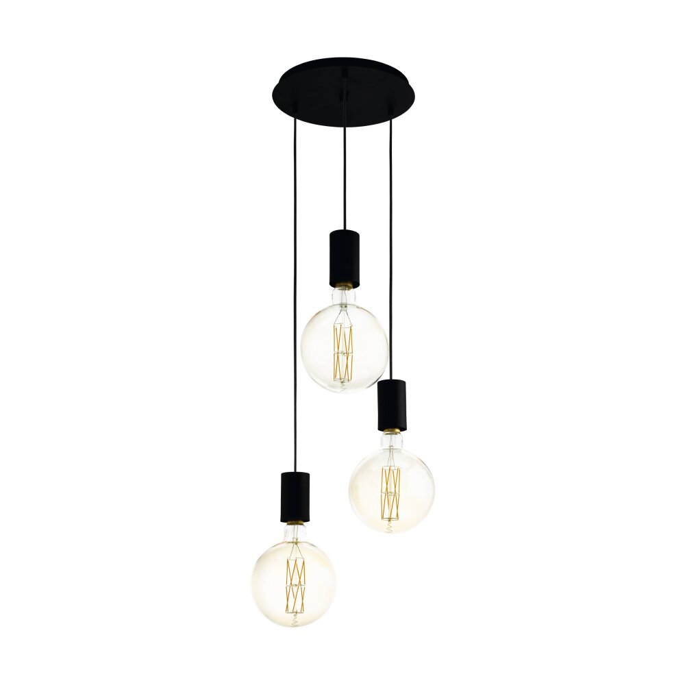 Eglo POZUETA Lámpara Colgante Negro, 3 luces main product photo