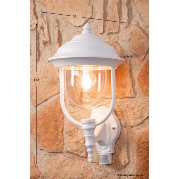 Konstsmide PARMA Aplique Transparente, claro, 1 luz, Sensor de movimiento