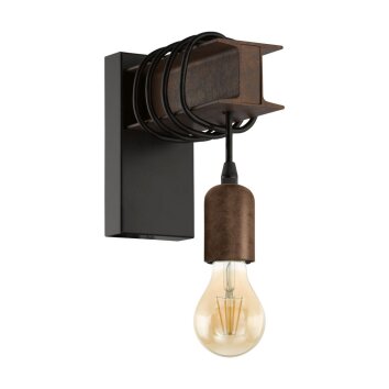 EGLO TOWNSHEND Aplique Marrón, Negro, 1 luz
