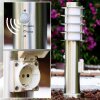 Tunes Poste de jardin Acero inoxidable, 1 luz, Sensor de movimiento Tunes Poste de jardin Acero inoxidable, 1 luz, Sensor de movimiento