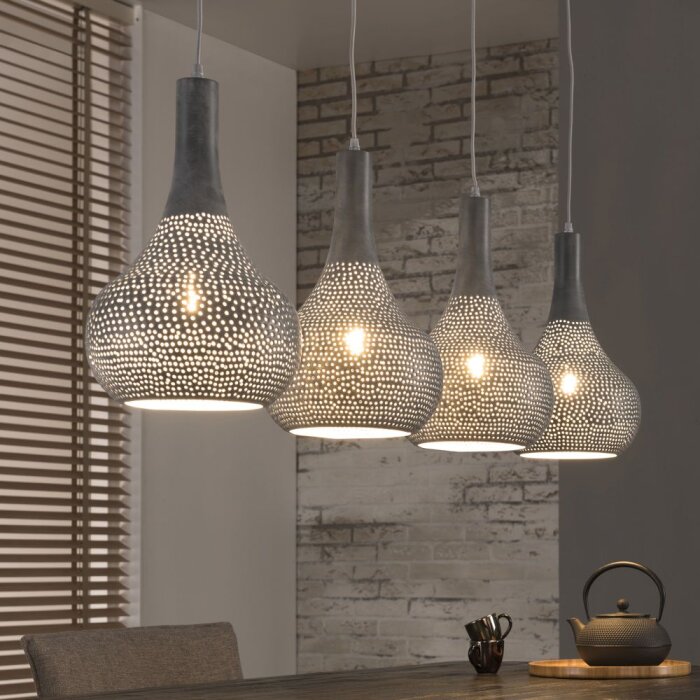 Wildervanksterdallen Lámpara Colgante Gris, 4 luces