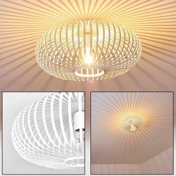 Ovari Lámpara de Techo Blanca, 1 luz