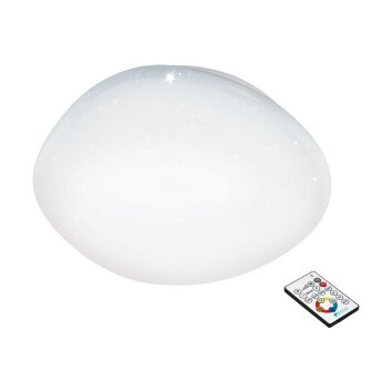 Eglo SILERAS Lámpara de Techo LED Blanca, 1 luz, Mando a distancia