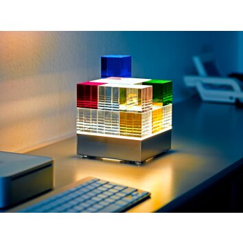 Tecnolumen Cubelight Lámpara de mesa LED Colorido, Transparente, 1 luz