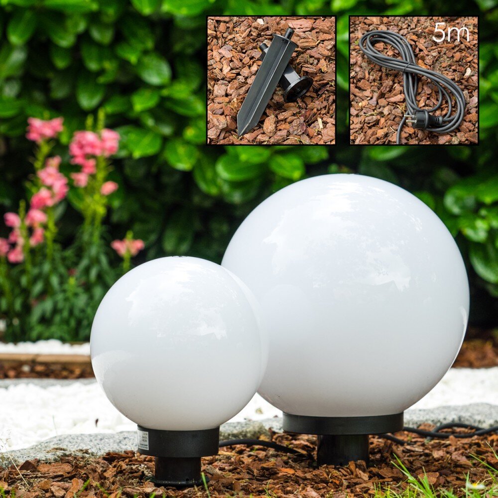 Miau Bolas luminosas para exterior Blanca, 2 luces main product photo