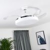 Bendigo Ventilador de techo LED Cromo, Transparente, claro, Blanca, 1 luz