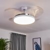 Bendigo Ventilador de techo LED Cromo, Transparente, claro, Blanca, 1 luz