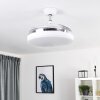 Bendigo Ventilador de techo LED Cromo, Transparente, claro, Blanca, 1 luz