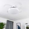 Bendigo Ventilador de techo LED Cromo, Transparente, claro, Blanca, 1 luz