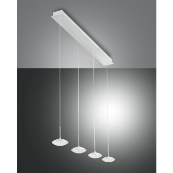 Fabas Luce Hale Lámpara Colgante LED Blanca, 4 luces