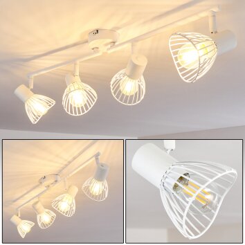 Holbol Lámpara de Techo Blanca, 4 luces
