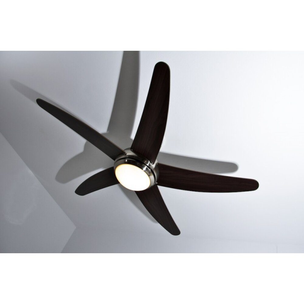 Globo FABIOLA Ventilador Acero inoxidable, Níquel-mate, 1 luz, Mando a distancia main product photo